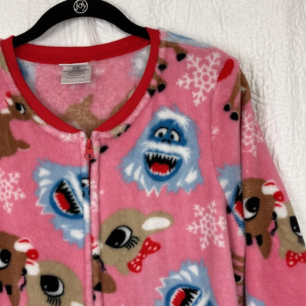 Rudolf the Red Nosed Reindeer Women’s Fleece Pajamas Onesie sz Medium